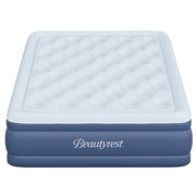 Beautyrest Supreme Air Full Size Inflatable Bed with Built-In SureLock Auto Shut-Off Pump, Puncture-Resistant Vinyl, Raised 17in Air Mattress Supports 650 lb, Blue, MM10917DB