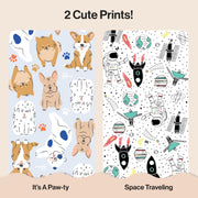 The Honest Company Clean Conscious Disposable Diapers, Size 3, 62 Count, Hypoallergenic, Fragrance-Free, Plant-Based Materials, Leak Protection, Space Travel + It's a Pawty Prints