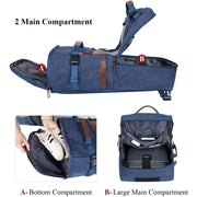 WITZMAN Large Travel Backpack Convertible Canvas Rucksack Duffel Bag, Blue, 40L, A2021