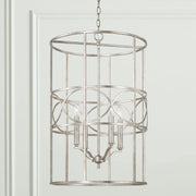 Capital Lighting Sylvia 4-Light Foyer Light Fixture, Antique Silver Finish, Adjustable Chain, 29 in H x 19 in W, 240 Watts, 542341AS