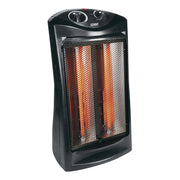 EZ Heat Dual Quartz Radiant Space Heater, 1,500-Watt, Adjustable Thermostat, Safety Tip-Over Switch, Black, EZ-32557