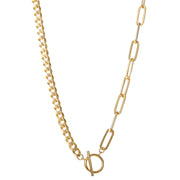 Brilliance Fine Jewelry Women's Jewelry Gold Plated Mix Chain Toggle Necklace for Women's