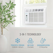 Keystone KSTAW12CE 12,000 Btu 550 Sq Ft. Window-Mount Air Conditioner With Remote Control, White