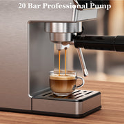 Juissiart Espresso Machine Coffee Maker, 20-Bar Italian Pump, 1350W Boiler, Stainless Steel, 40oz Removable Water Tank, Silver, CME1110