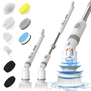 Ionvac Electric Spin Scrubber, Cordless Multi-Surface Cleaning Brush with 9 Specialized Brush Heads, Expandable Handle up to 45in, 2 Speed Settings, Rechargeable Battery