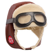 Just Play Danny Go Aviator Hat, Vintage Style Brown Costume Headwear for Kids Ages 3 and Up, 23156