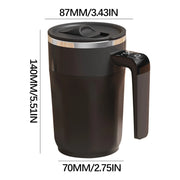 Zupieus 14720405115 Self Stirring Coffee Mug, 400 ML Rechargeable Magnetic Mixing Cup with Touch-Sensitive Temperature Display, Portable Black