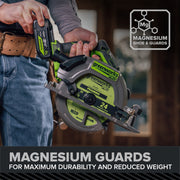 Greenworks Pro PowerAll 24V Brushless Circular Saw, 7.25-Inch 6000 RPM, Adjustable Bevel 0 to 45, Lightweight Magnesium, Tool Only, CR5185A3