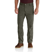 Carhartt Men's Rugged Flex Relaxed Straight Rigby Double-Front Work Utility Pants, Moss, 33W x 32L, 102802