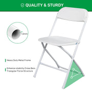 Ktaxon 10 Pack Commercial Plastic Folding Chairs, White