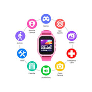 iTech iTech Jr. 4 Junior Kids Smartwatch for Girls, Pink Case w/Silicone Strap, 1.44in TFT LCD Touchscreen