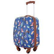 Wrangler WRW-K2302-ROD Rodeo Kids 2 Piece Hard-Side Spinner Luggage Set, Blue, 18in Carry-On with Packing Cube