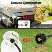 Gaspro 6FT Propane Adapter Hose Connects 1lb Portable Appliances to 20-40lb Tanks, Heavy-Duty Rubber with Brass Fittings, Compatible with Coleman, Weber, Blackstone GASPRO6FTGA09