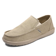 Classic 14110 Men's Casual Canvas Loafers, Breathable Slip-On Flats, Beige, 11