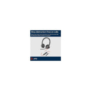 Poly Blackwire 8225 Stereo USB-C Wired Headset with Advanced Noise Canceling Microphone, On-Ear Design, Microsoft Teams Certified, Black, 8X225AA