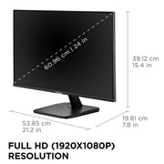ViewSonic VA2456A-MHD 24-Inch Full HD IPS LED Monitor, 120Hz Refresh Rate, HDMI DisplayPort VGA Inputs, Anti-Glare, Built-In Speakers, Black