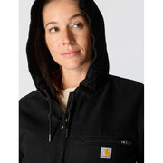 Carhartt Loose-Fit Washed Duck Sherpa-Lined Jacket for Ladies - Black - XL