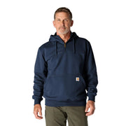 Carhartt Paxton Men's Heavyweight Quarter-Zip Hoodie with Rain Defender Water Repellent, New Navy, 3XL Tall, 100617-472