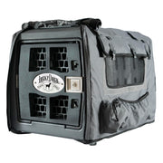 Lucky Duck Medium Kennel Cover, Durable 600D Polyester, All Weather Ventilation, Easy Roll Windows, Storm Grey, 21-70224-6