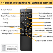 CHITOOMA Electric Adjustable Queen Bed Frame with Massage, Wireless Remote, Zero Gravity, 4 USB Ports