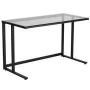 KINGSO kse89733 Computer Desk Study Desk , Wood Notebook Writing Table, Metal Frame Study Desk for Home Office Modern Simple Design PC Laptop Desk