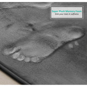 Nestl Absorbent Memory Foam Bath Mat Set Bathroom Rug, Gray