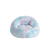 JUSTICE WK533008 Super Soft Teddy Sherpa Bean Bag Chair, Pink Blue