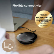 Jabra Speak 510 Portable Speakerphone, Wireless Bluetooth and USB Connectivity, Crystal-Clear Audio, 360-Degree Microphone, Compact Black, 7510-209-01
