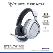 Turtle Beach Stealth 700 Wireless Gaming Headset, CrossPlay Multiplatform, Bluetooth 5.2, 80-Hour Battery, White