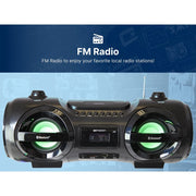 Emerson EPB-3005 Retro Portable Boombox with CD Player, AM/FM Radio, Bluetooth, USB, LED Display, Aux-in, Headphone Jack, Black