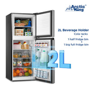 Arctic King Compact Refrigerator 4.5 Cu Ft Two-Door Top Freezer Stainless Steel Look ARM45D5ASL