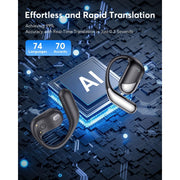 EUQQ AI Translation Earbuds, Real Time 3-in-1 Translator Device, Supports 144 Languages, Open Ear Bluetooth Earbuds with Charging Case, Q16H3 AI