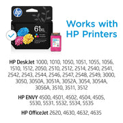 HP CH564WN#RFD 61XL Tri-Color Ink Cartridge, High Yield, Compatible with HP Photosmart Printers