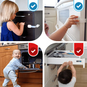 Baby Proof Me Adjustable Safety Strap Locks, 6-Pack, White, Child Safety Locks with Strong 3M Adhesive for Cabinets, Dishwashers, Fridges, Ovens, Trash Cans, Toilet BPM-SS240