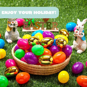 Joyfy 150 Pcs Fillable Plastic Easter Eggs with 6 Gold Eggs, Multicolor, 2.3 in
