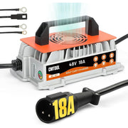 DUOYI 48V 18A Automatic Lead Acid Golf Cart Battery Charger, Smart Fast Charging, IP67 Waterproof, Aluminum Body, 16ft Cord, MMT636