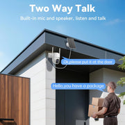 Picturesky 4G LTE Solar Security Camera, 2K Color Night Vision, 360 Pan-Tilt Surveillance, PIR Motion Detection, Two-Way Talk, Built-In SIM Card, 64GB SD Storage, White