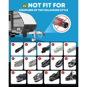 Kohree Keyless Combination Trailer Hitch Lock, Heavy-Duty Hardened Steel, Weather-Resistant, Universal Fit for 2-5/16 Inch Couplers, Black, KR1134-WR