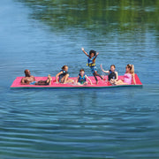6-ft x 15-ft Floating Pad, Teal/Pink - Lightweight & Durable