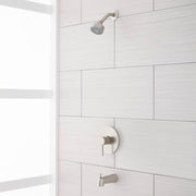 Signature Hardware T80263BB-02-ST-U-BN Rotunda Pressure Balanced Tub and Shower Trim Package, Satin Nickel