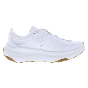 Hoka Transport Women's Athletic Shoe, White, Size 7.5 Medium, Cushioned Flat Heel, Sustainable Materials, Vibram EcoStep Outsole, 1123154-WWH