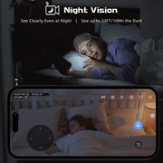 GBIUT 3MP 2K HD Indoor Security Camera, 360 Pan/Tilt, Dual-Band WiFi, Color Night Vision, Motion Detection, Two-Way Audio, Alexa Compatible