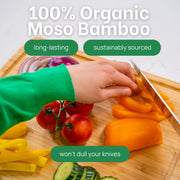 Greener Chef 15 Inch Bamboo Cutting Board, Medium, Reversible Design with Juice Groove, Eco-Friendly Organic Bamboo, 1251VG-ST