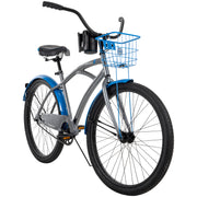 Huffy 56642P7 Carlisle 26-In. Cruiser Bicycle for Men, Gray and Blue