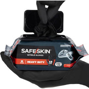 Safeskin Heavy Duty Nitrile Disposable Gloves, Powder Free, Black, 9.5-Inch Cuff, Large (Pack of 40)