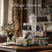 BuildingBoat Magic House Building Blocks Kit, Practical Owens House Model, 1877 Pieces, White