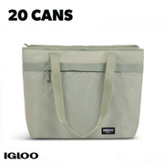 Igloo Laguna Dual Compartment Soft-Sided Tote Cooler Bag, 20 Can Capacity, Sage Green
