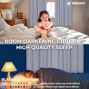 Home City Inc. Superior Solid Room Darkening Curtain Set, Stone Blue, 2-Pack, 42 x 96 in