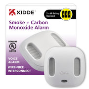 Kidde KN-COSM-B-RF Battery Operated Wireless Combination Carbon Monoxide & Smoke Detector with Voice Alert