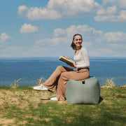 Big Joe Outdoor Ottoman, Sage Green Intertwist